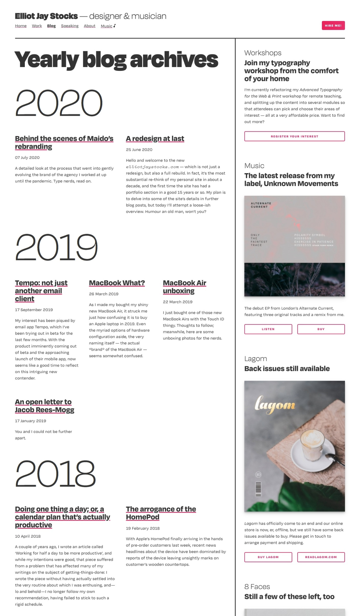 Elliot Jay Stocks creative designer portfolio - creative portfolio