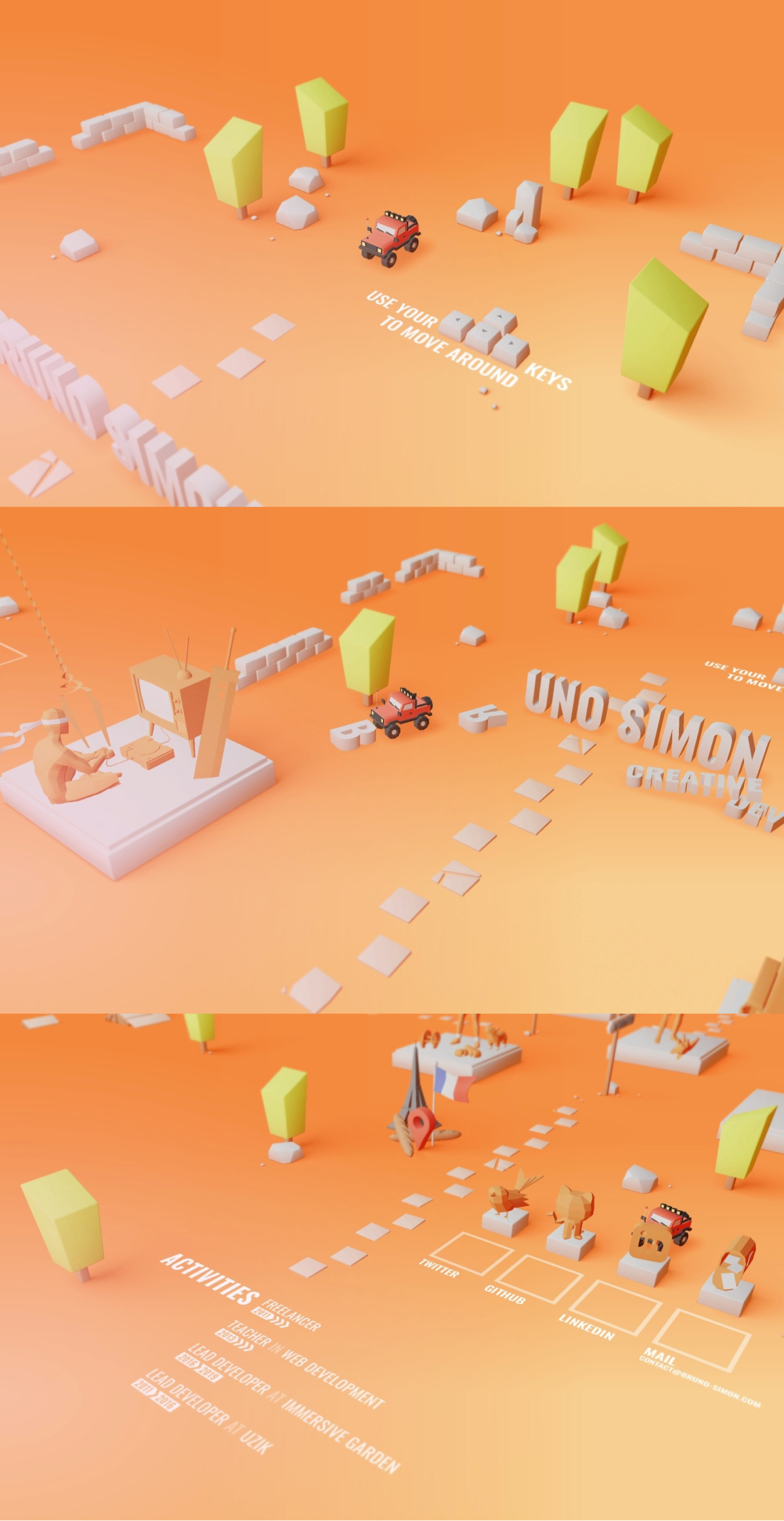 Bruno Simon portfolio screenshot