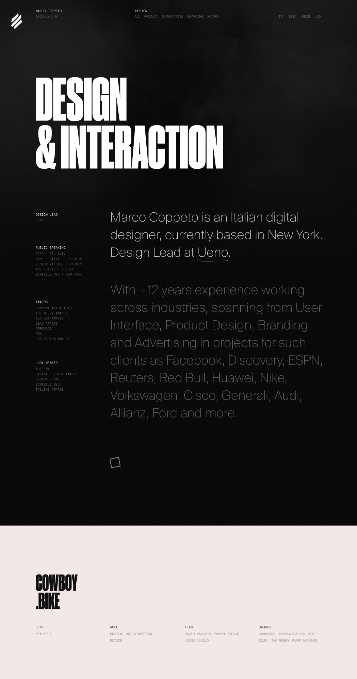 Marco Coppeto portfolio screenshot