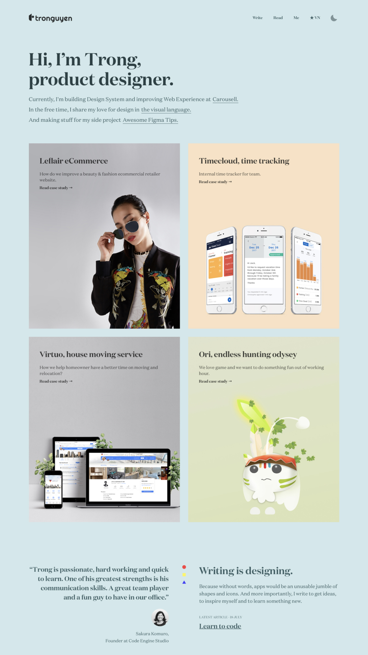 Trong Nguyen portfolio screenshot