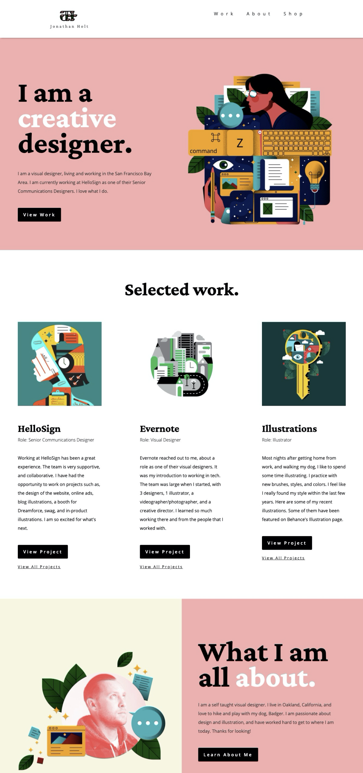 Jonathan holt portfolio screenshot