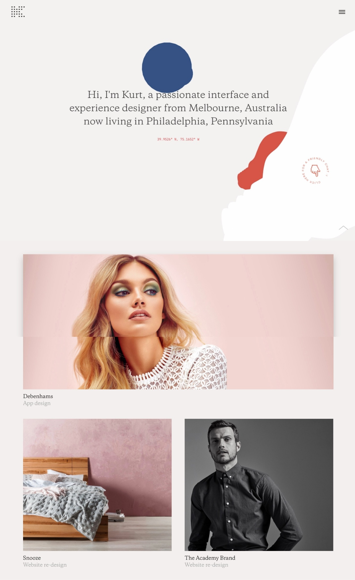 Kurt Winter portfolio screenshot