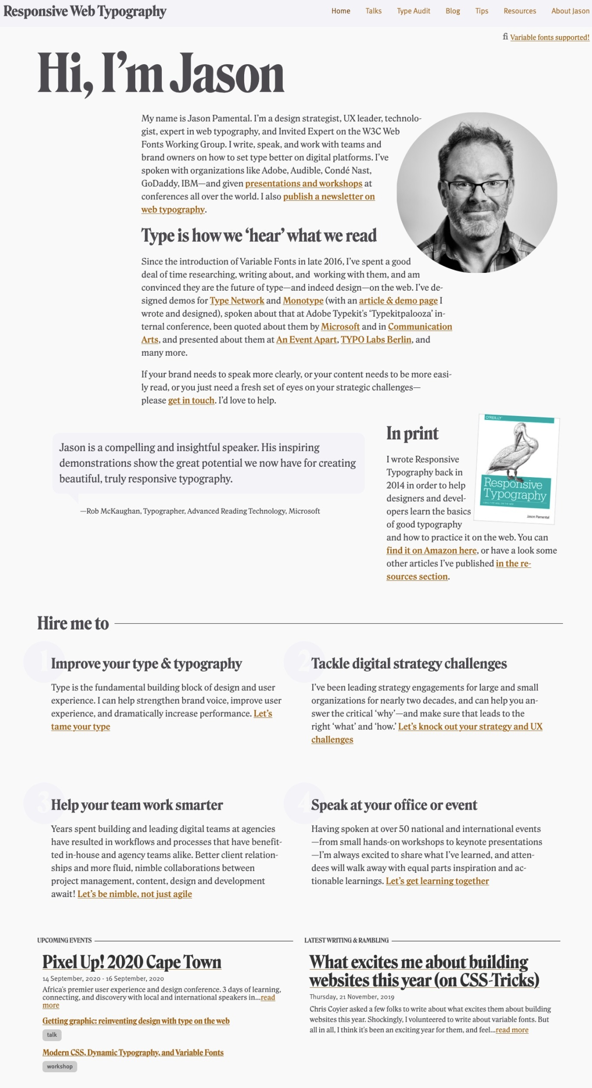 Jason Pamental portfolio screenshot