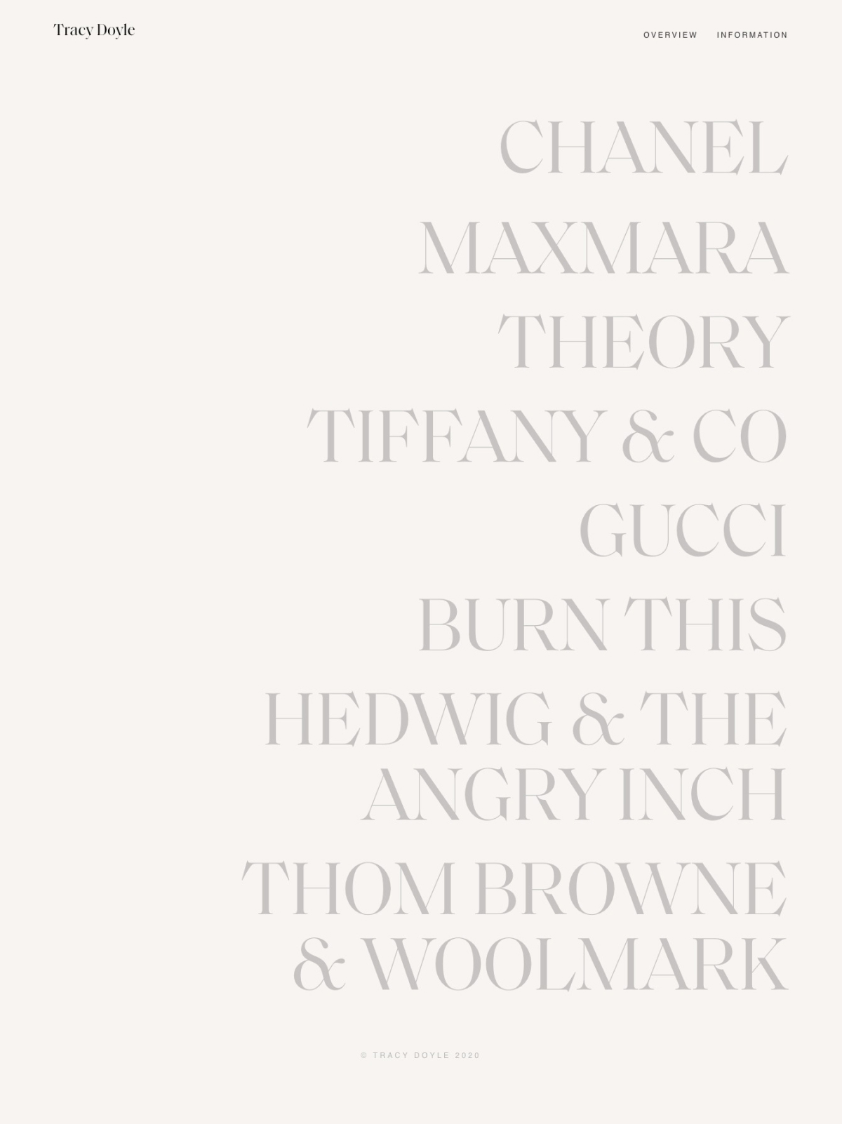 Tracy Doyle portfolio screenshot