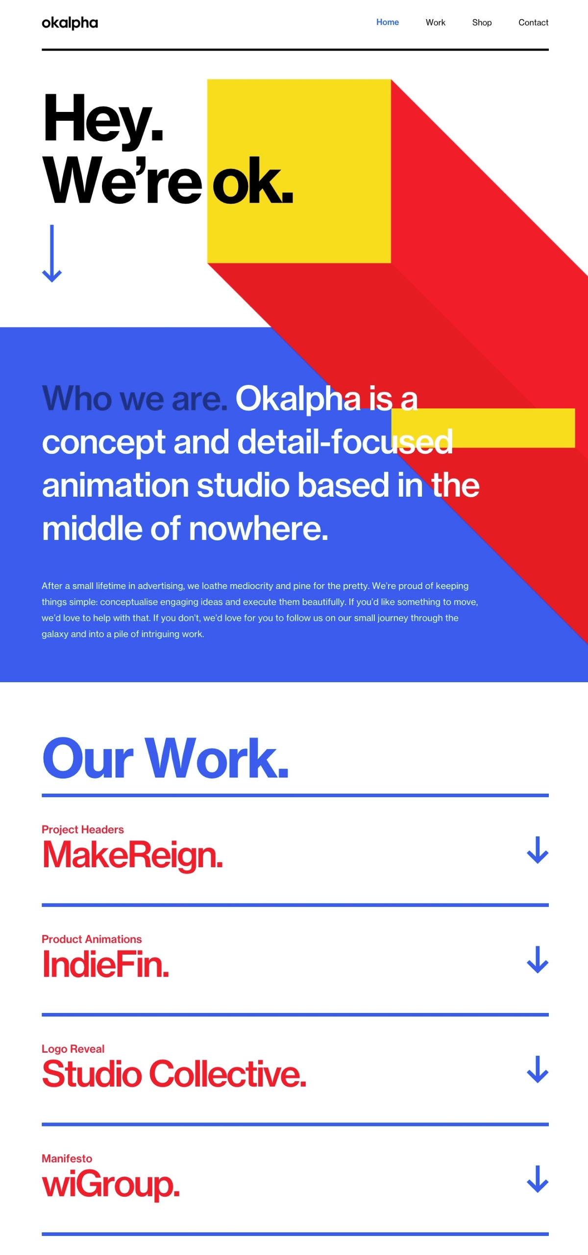 Okalpha portfolio screenshot