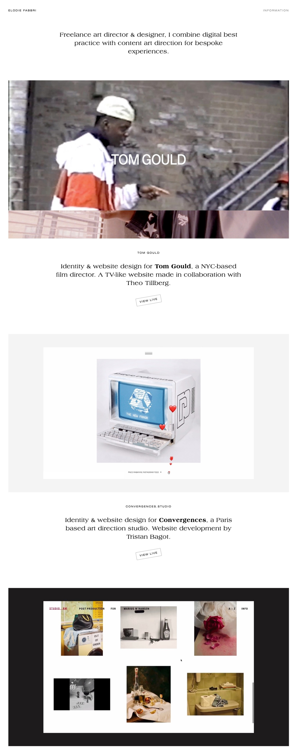 Elodie Fabbri portfolio screenshot