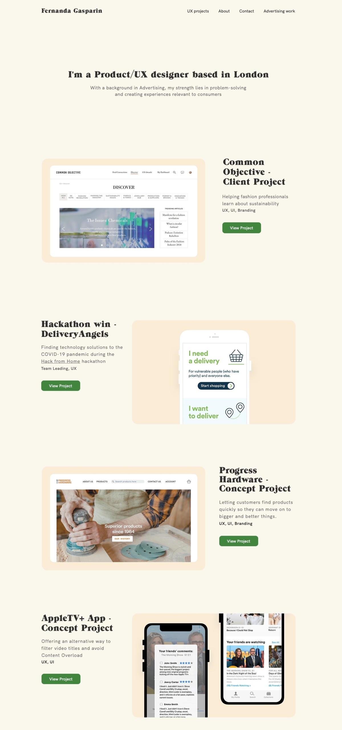 Fernanda Gasparin portfolio screenshot