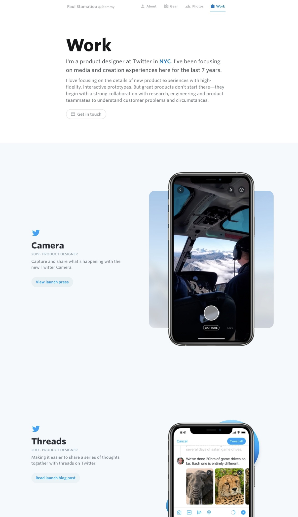 Paul Stamatiou portfolio screenshot
