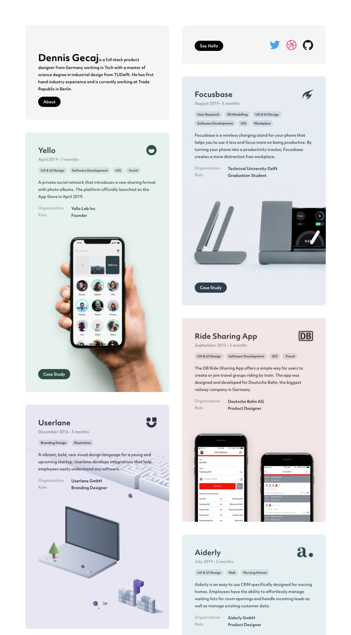 Dennis Gecaj portfolio screenshot