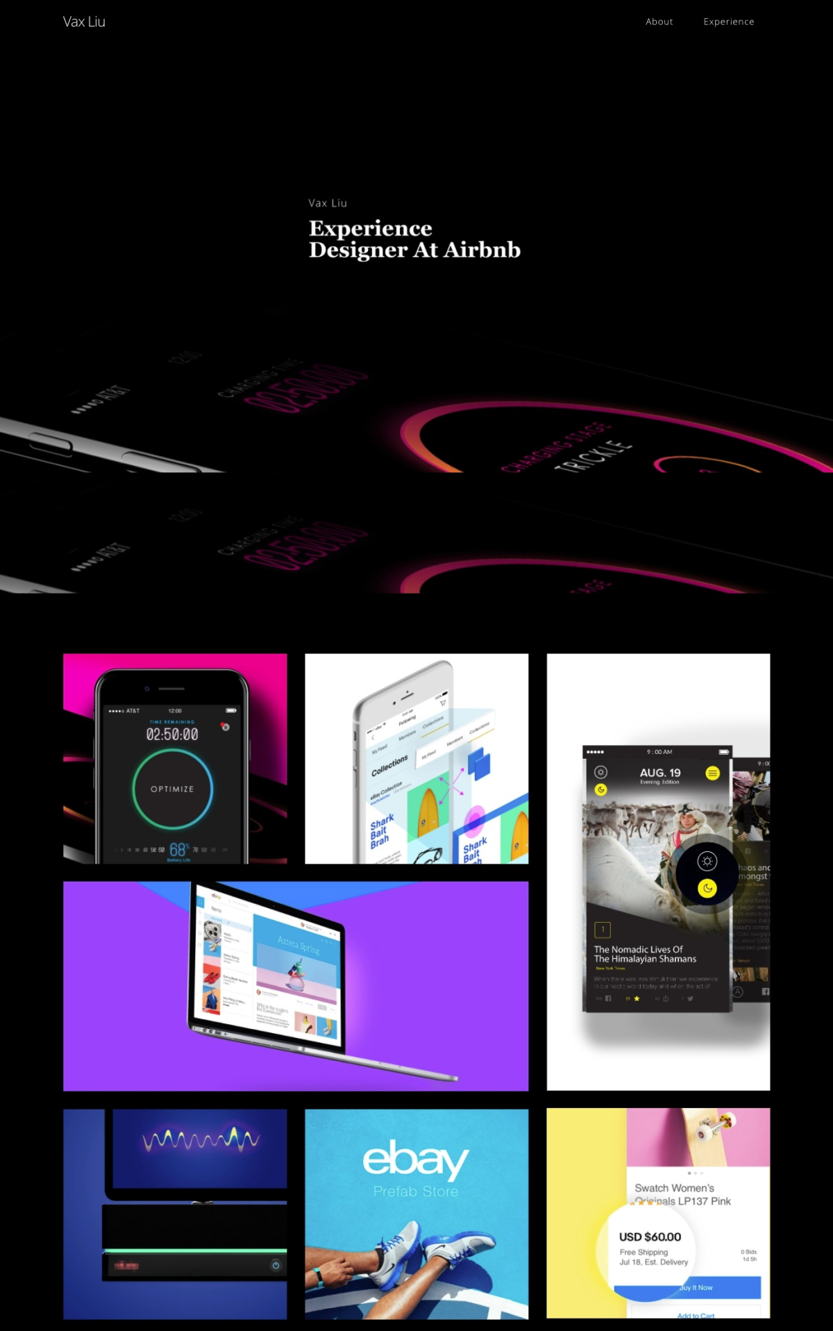 Vax Liu portfolio screenshot