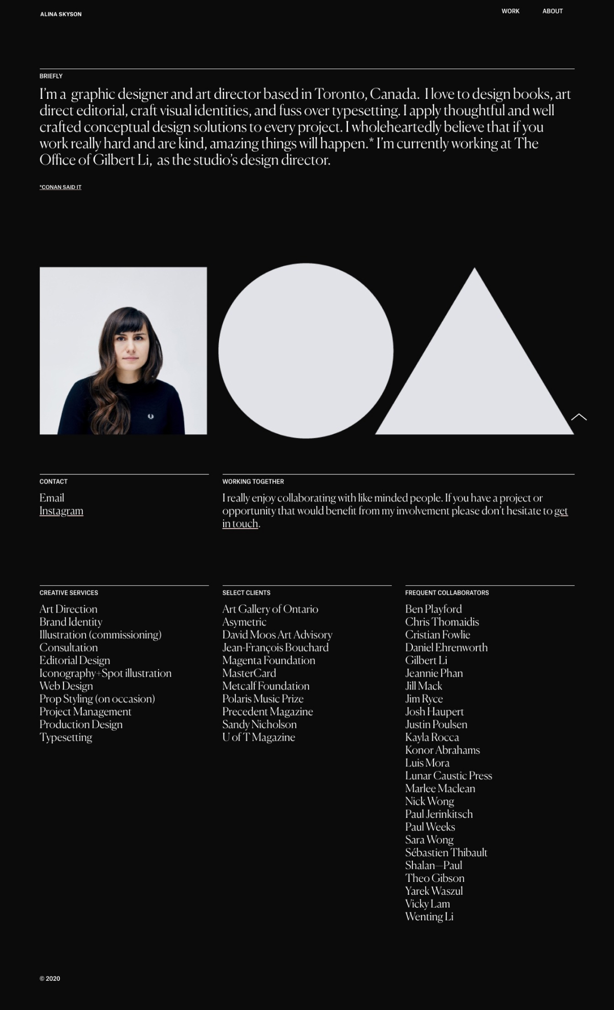 Alina Skyson portfolio screenshot