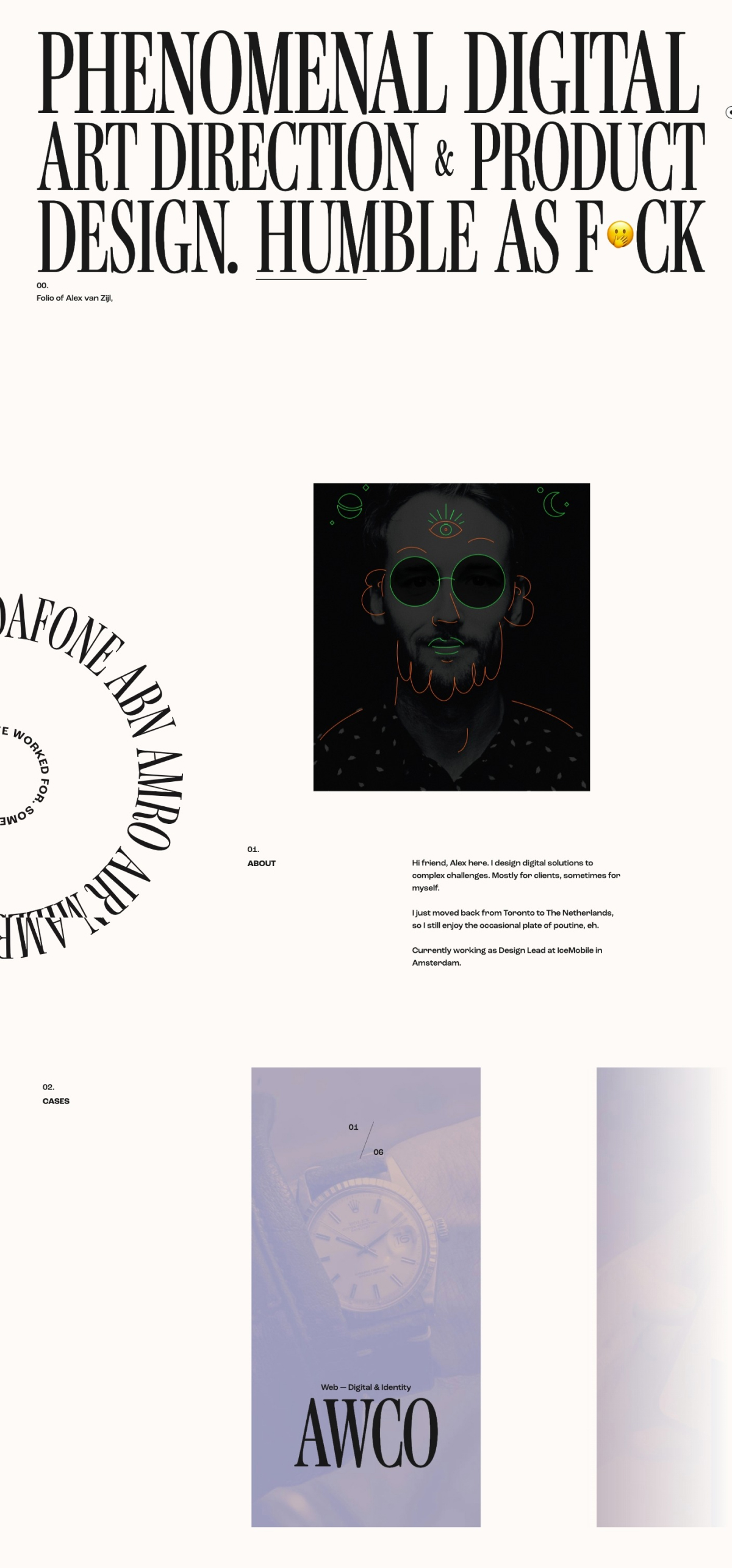 Alex van Zij portfolio screenshot