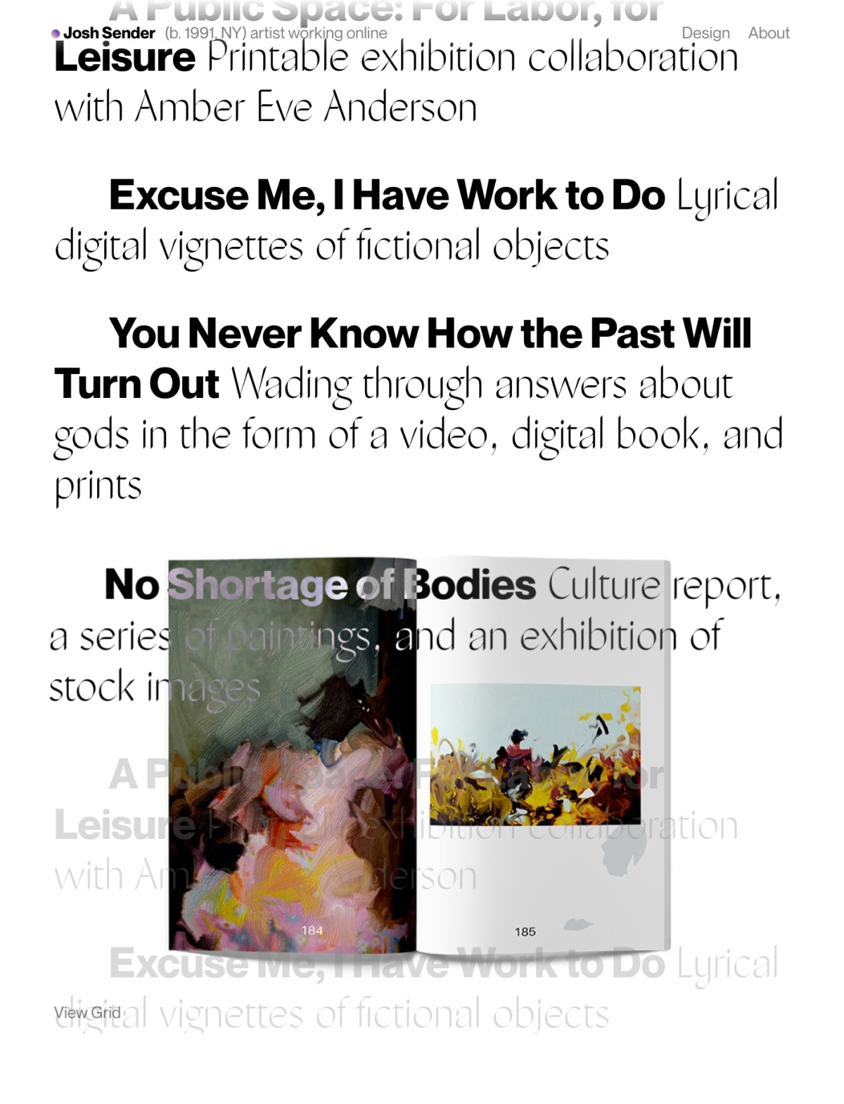Josh Sender portfolio screenshot