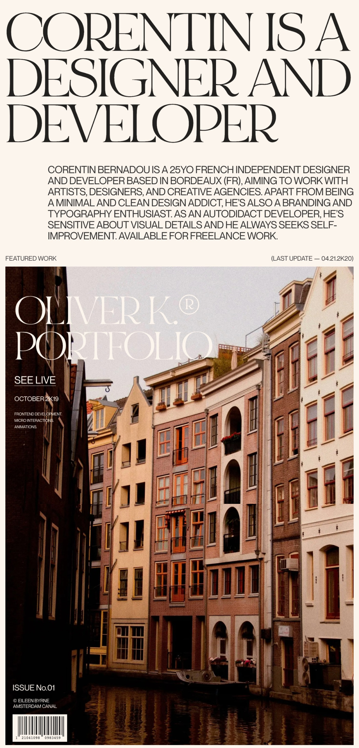 Corentin Bernadou portfolio screenshot