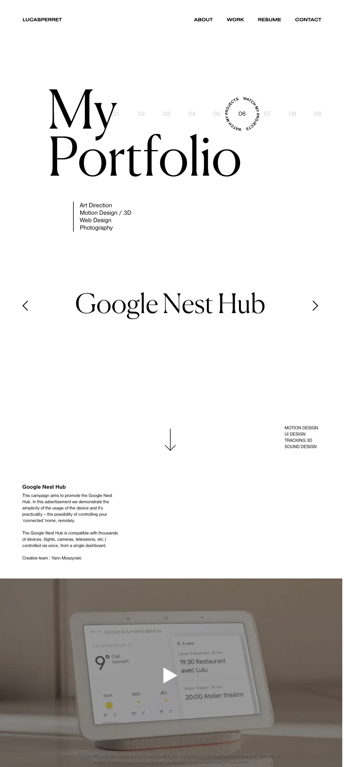 Lucas Perret portfolio screenshot