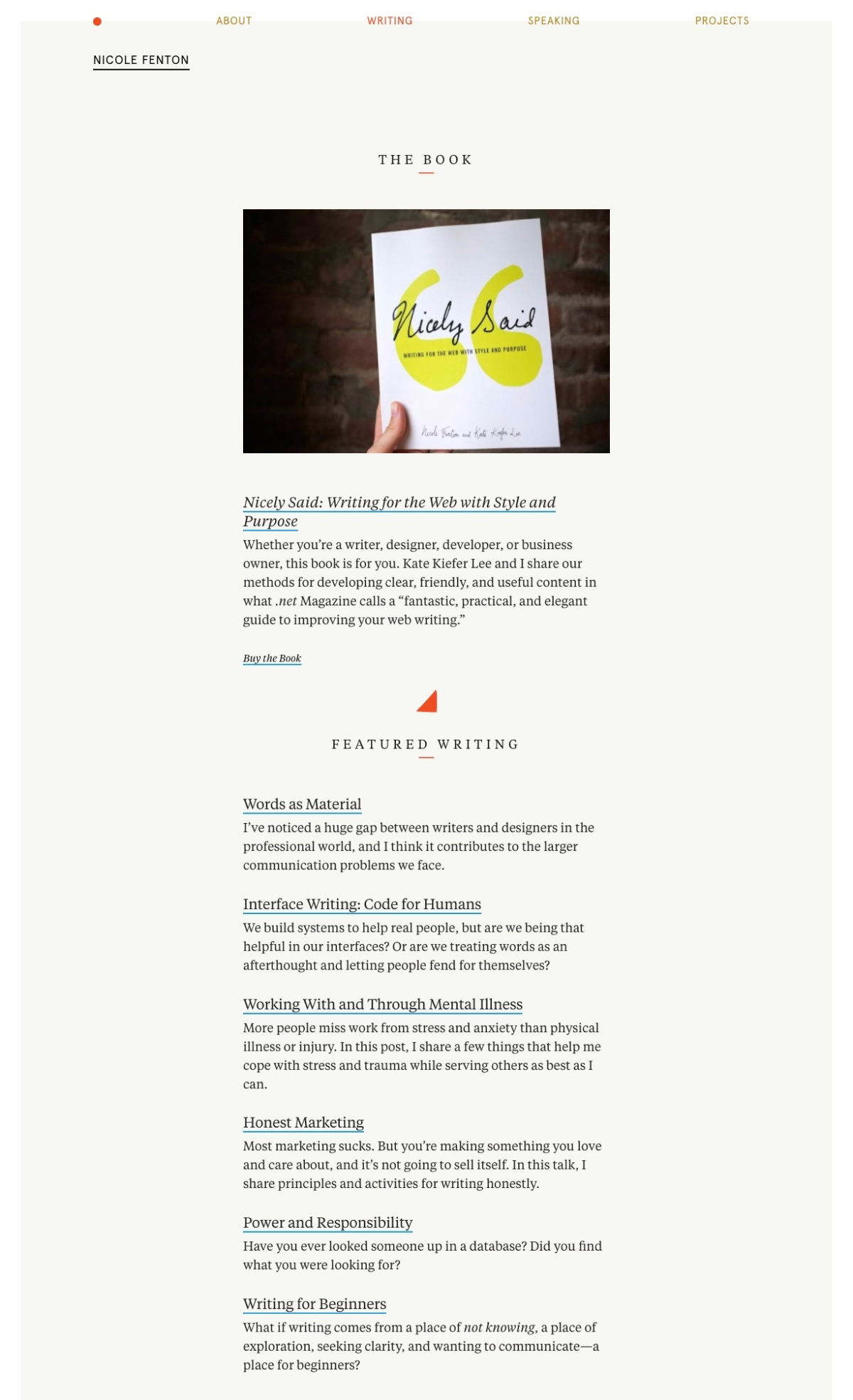 Nicole Fenton portfolio screenshot