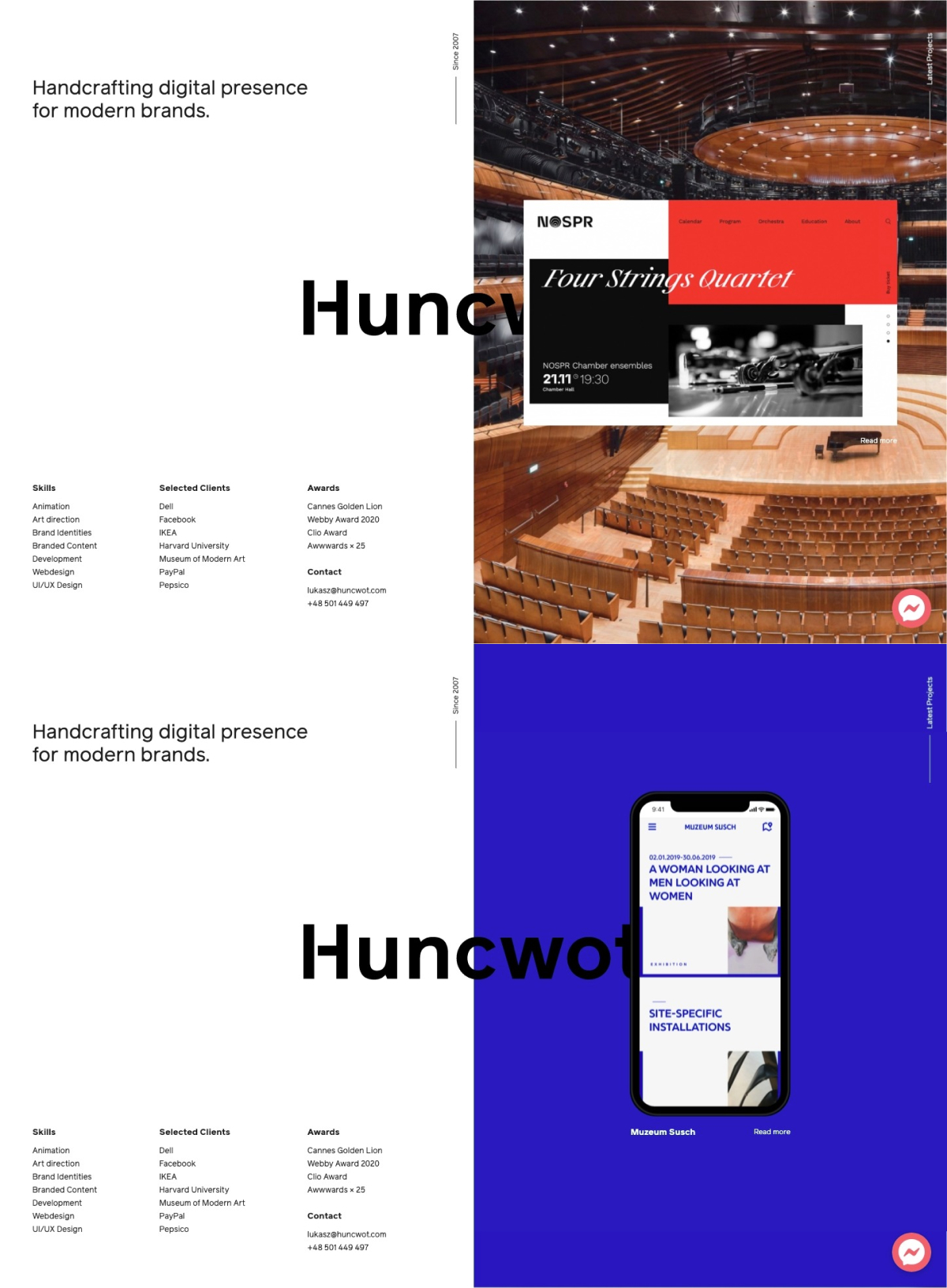 Huncwot portfolio screenshot