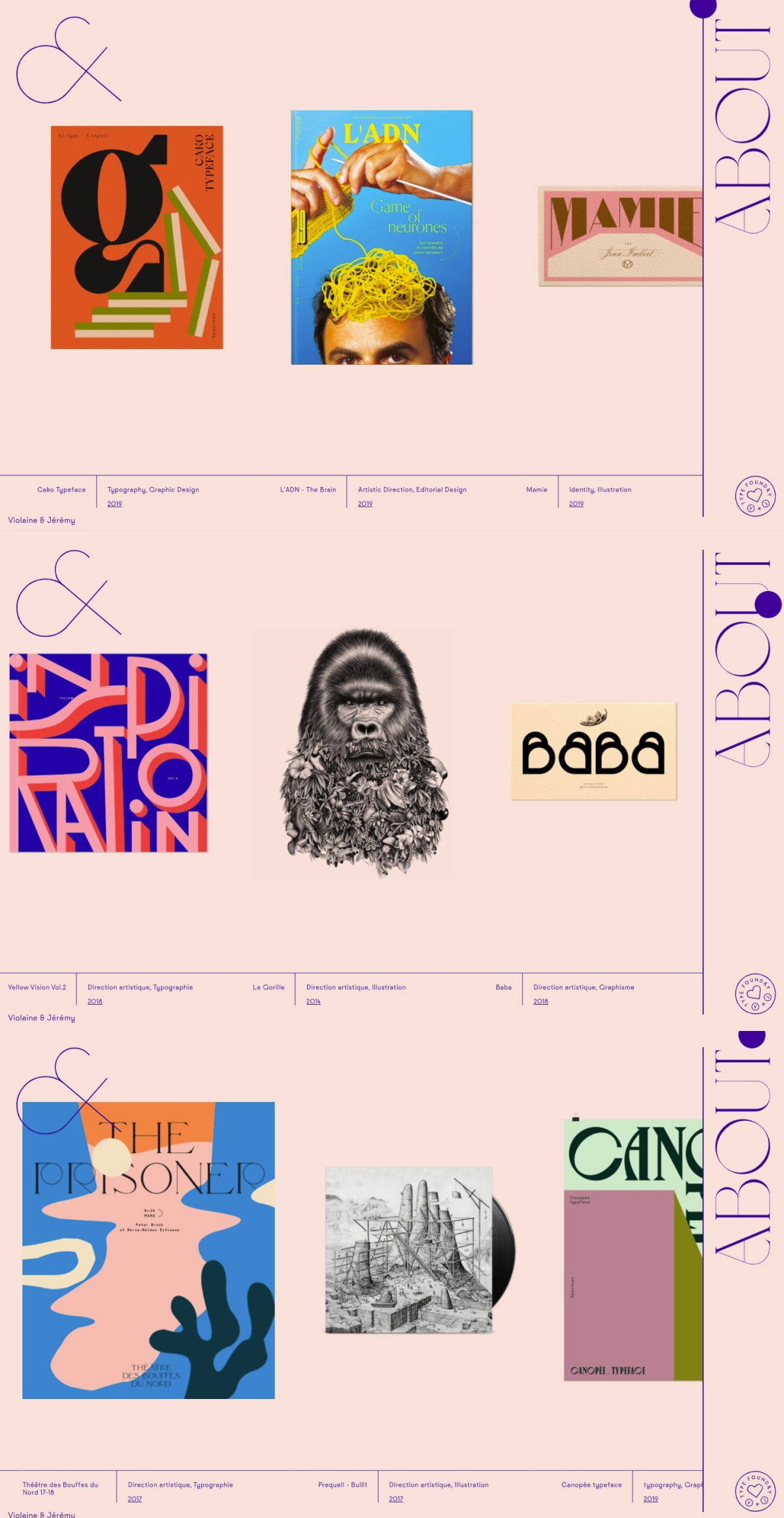 Violaine & Jérémy portfolio screenshot