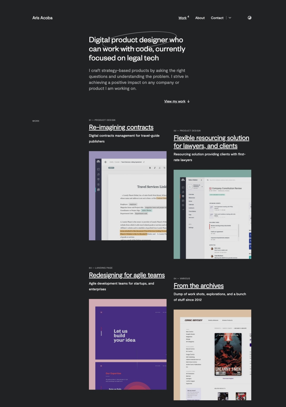 Aris Acoba portfolio screenshot