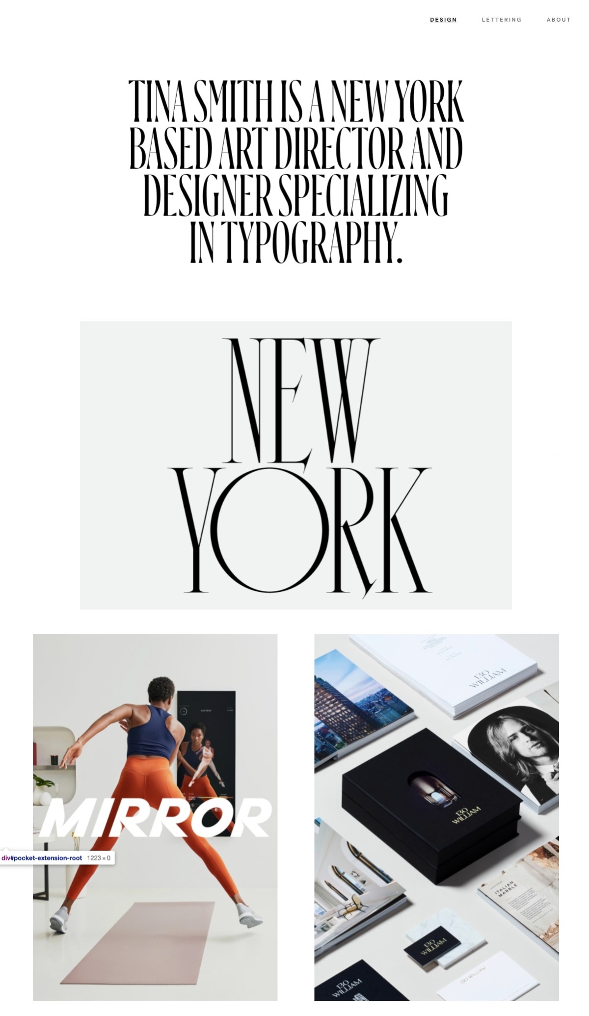 Tina Smith portfolio screenshot