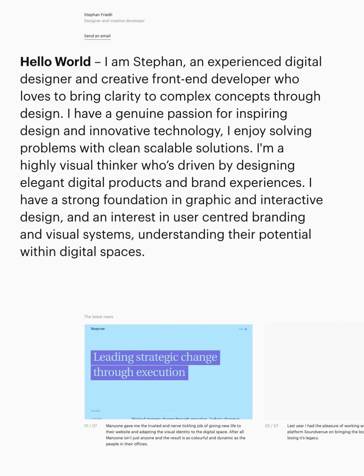 Stephan Friedli portfolio screenshot