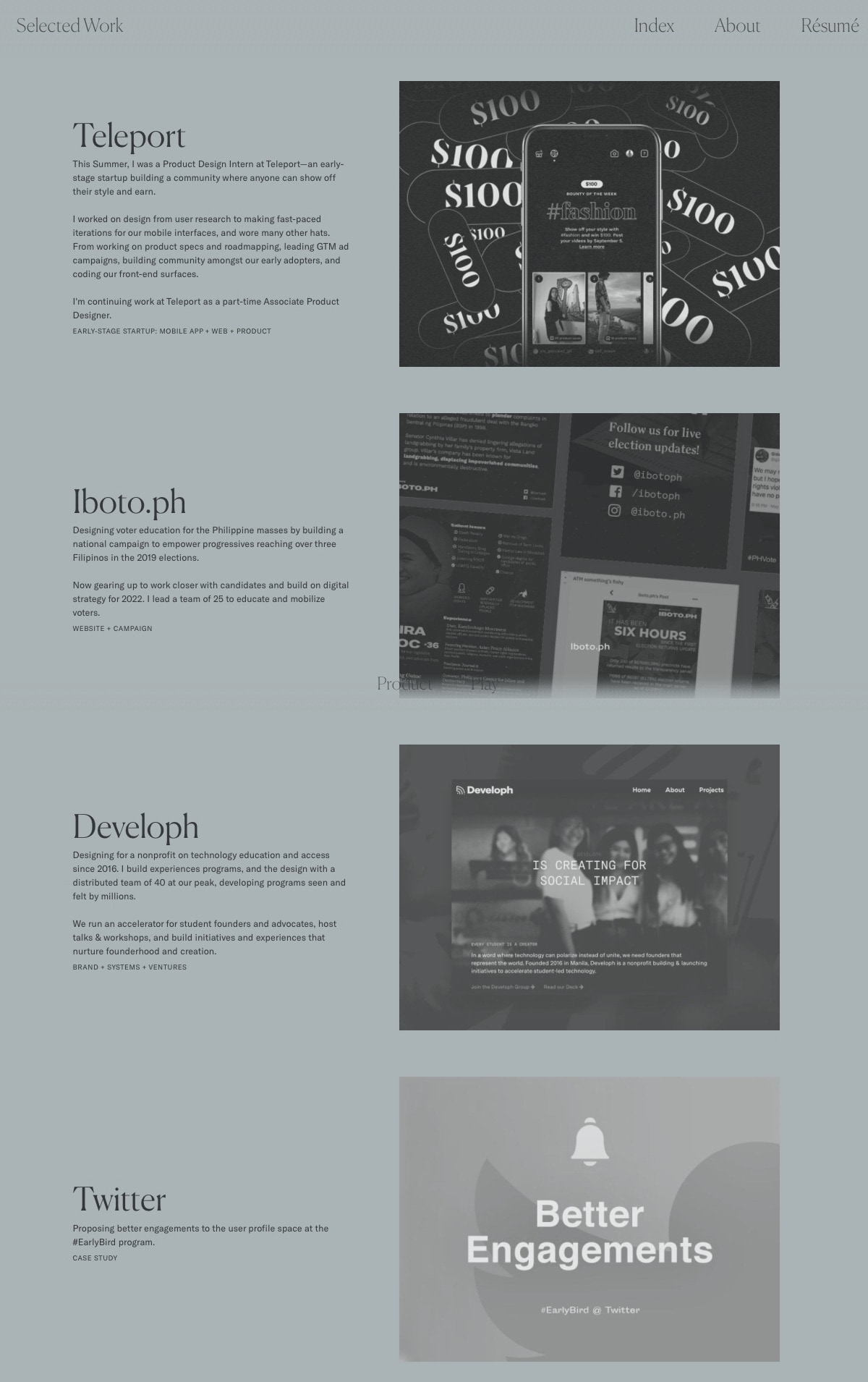 Chia Amisola portfolio screenshot