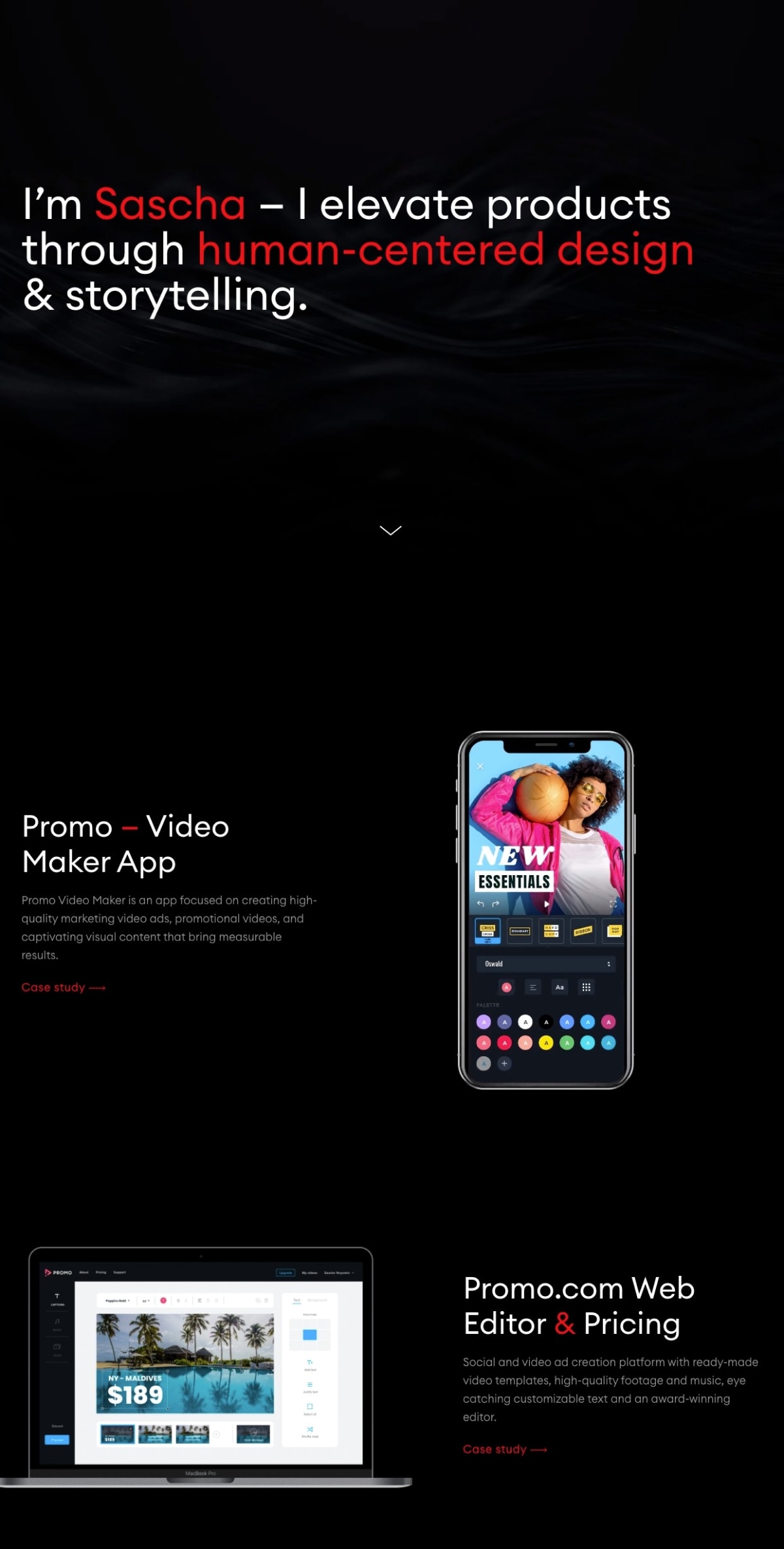 Sascha Yeryomin portfolio screenshot