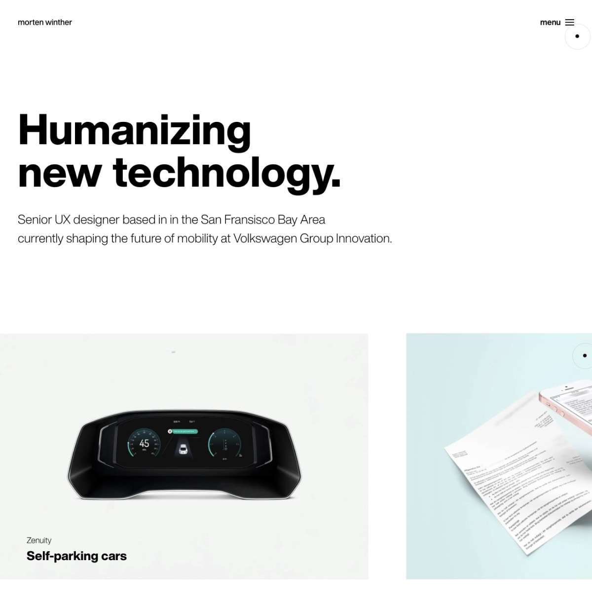 Morten Winther portfolio screenshot