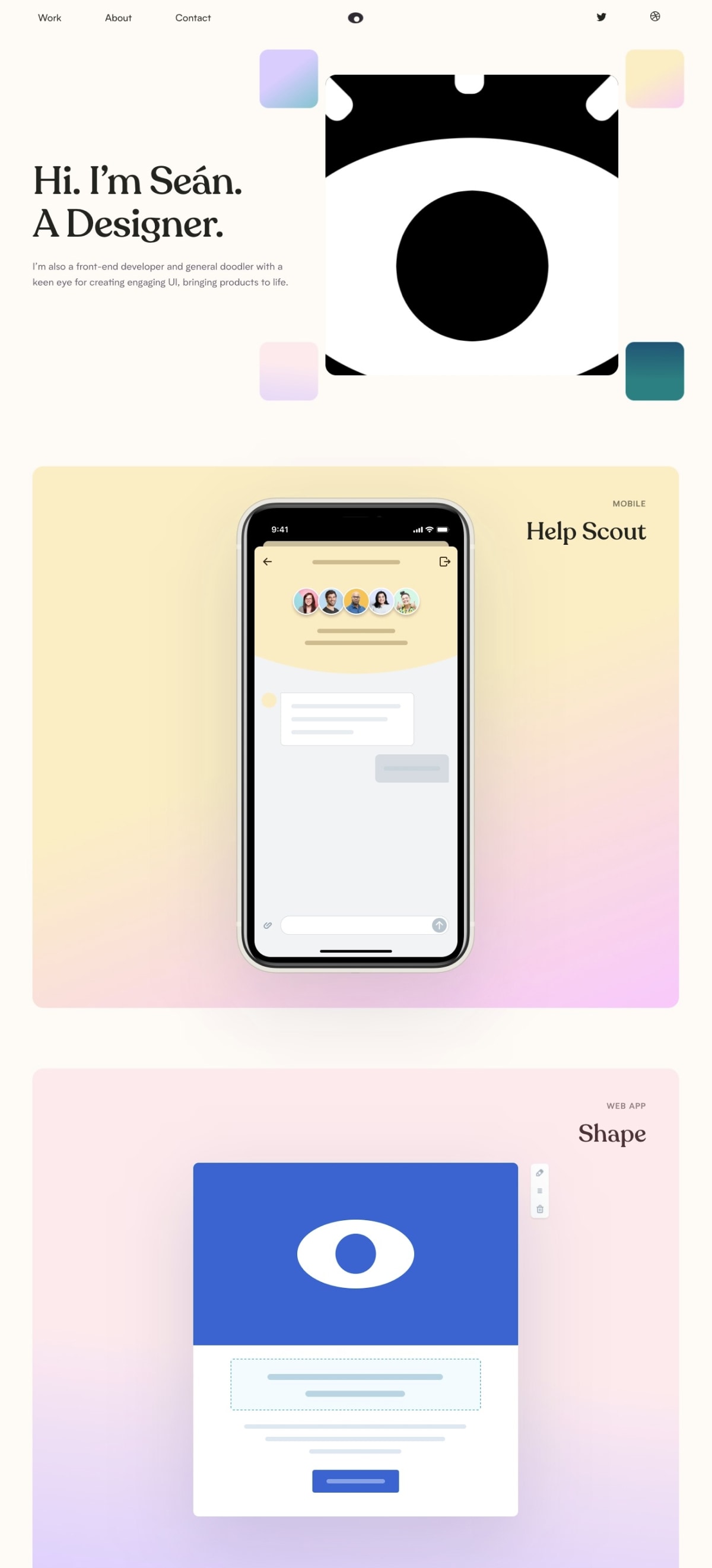 Seán Halpin portfolio screenshot