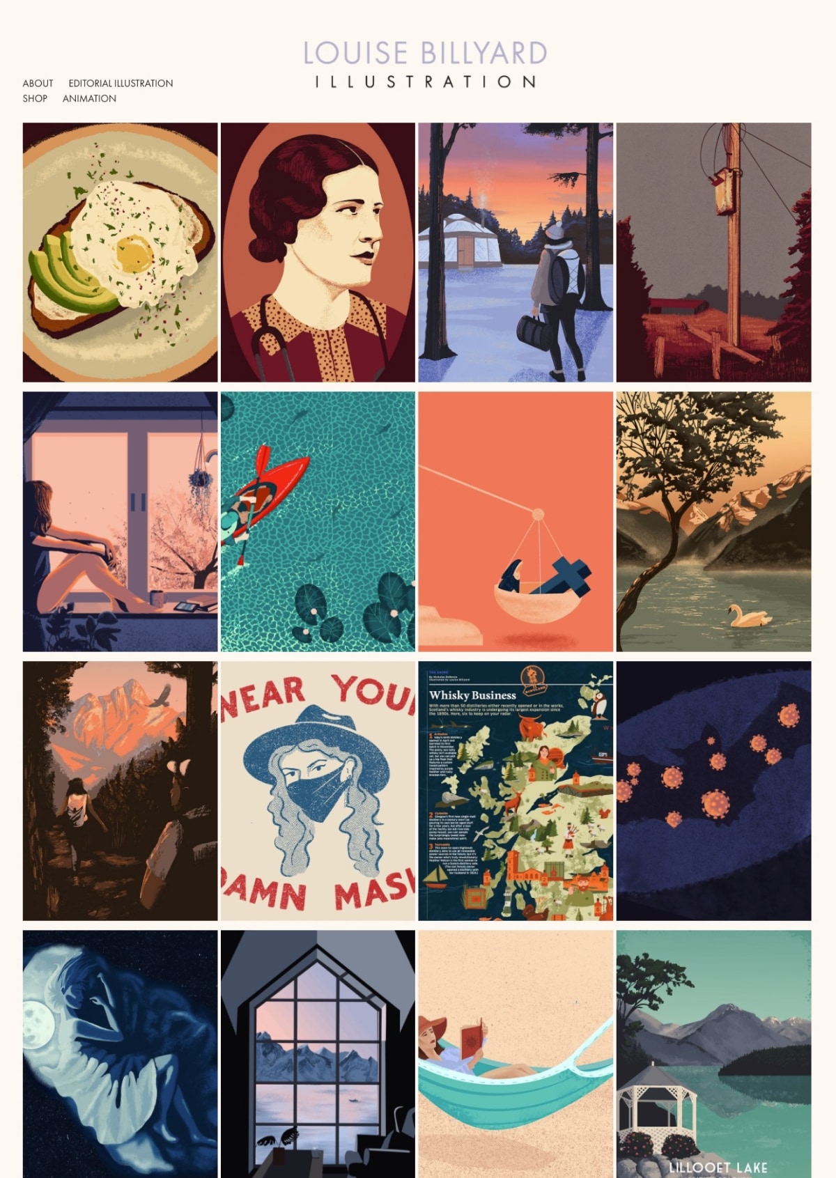 Louise Billyard portfolio screenshot