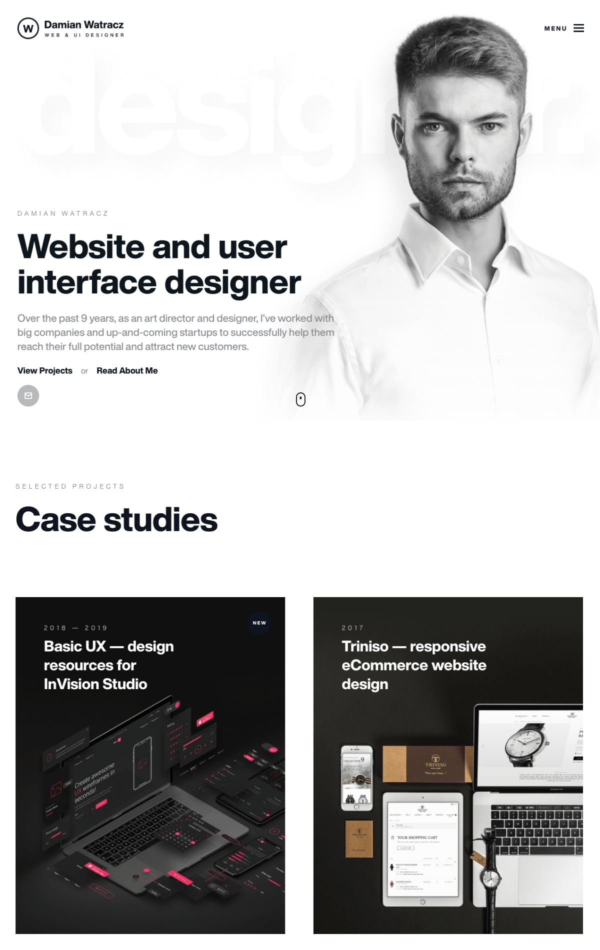 Damian Watracz portfolio screenshot