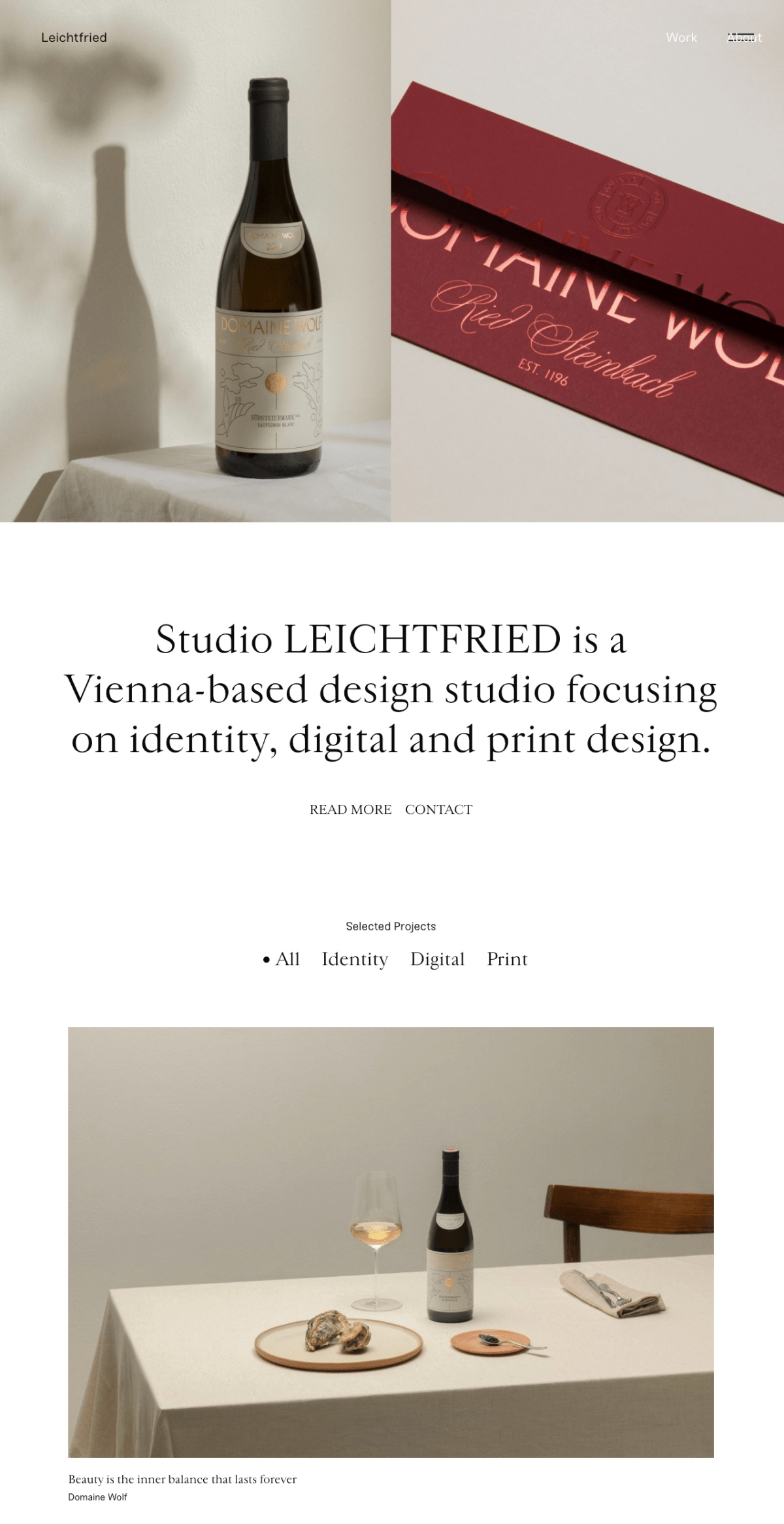 Leichtfried Studio portfolio screenshot