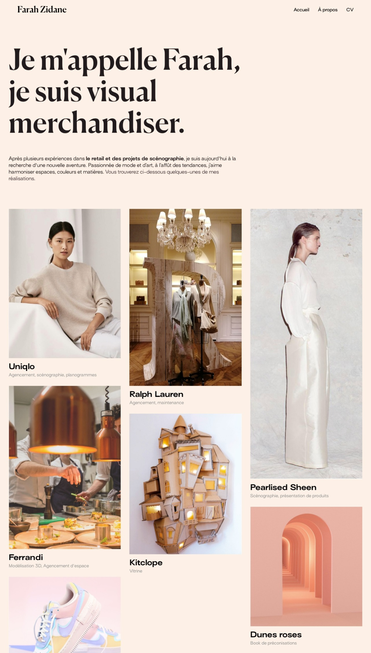 Farah Zidane portfolio screenshot