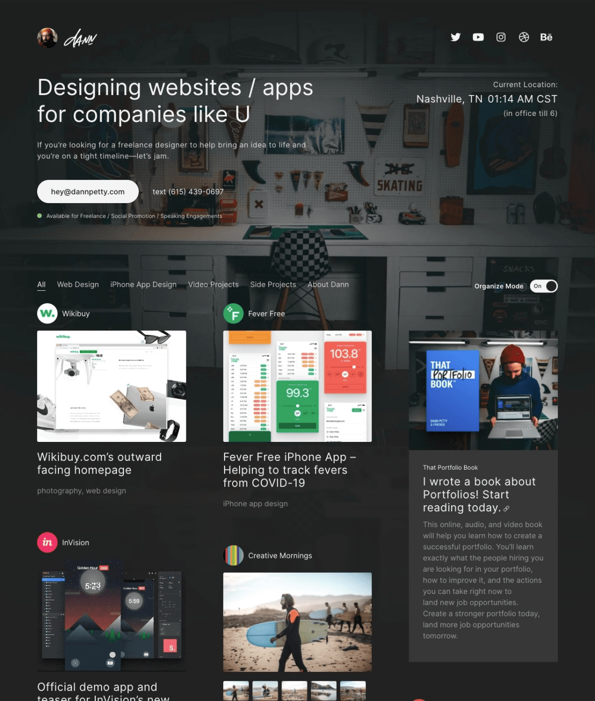 Dann portfolio screenshot