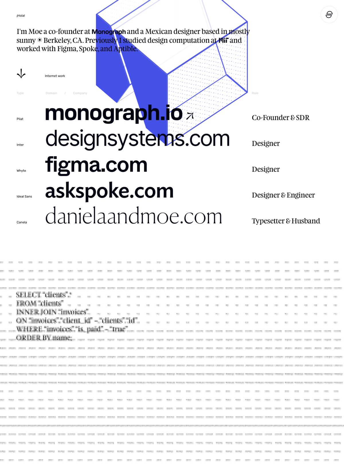 Moe Amaya portfolio screenshot