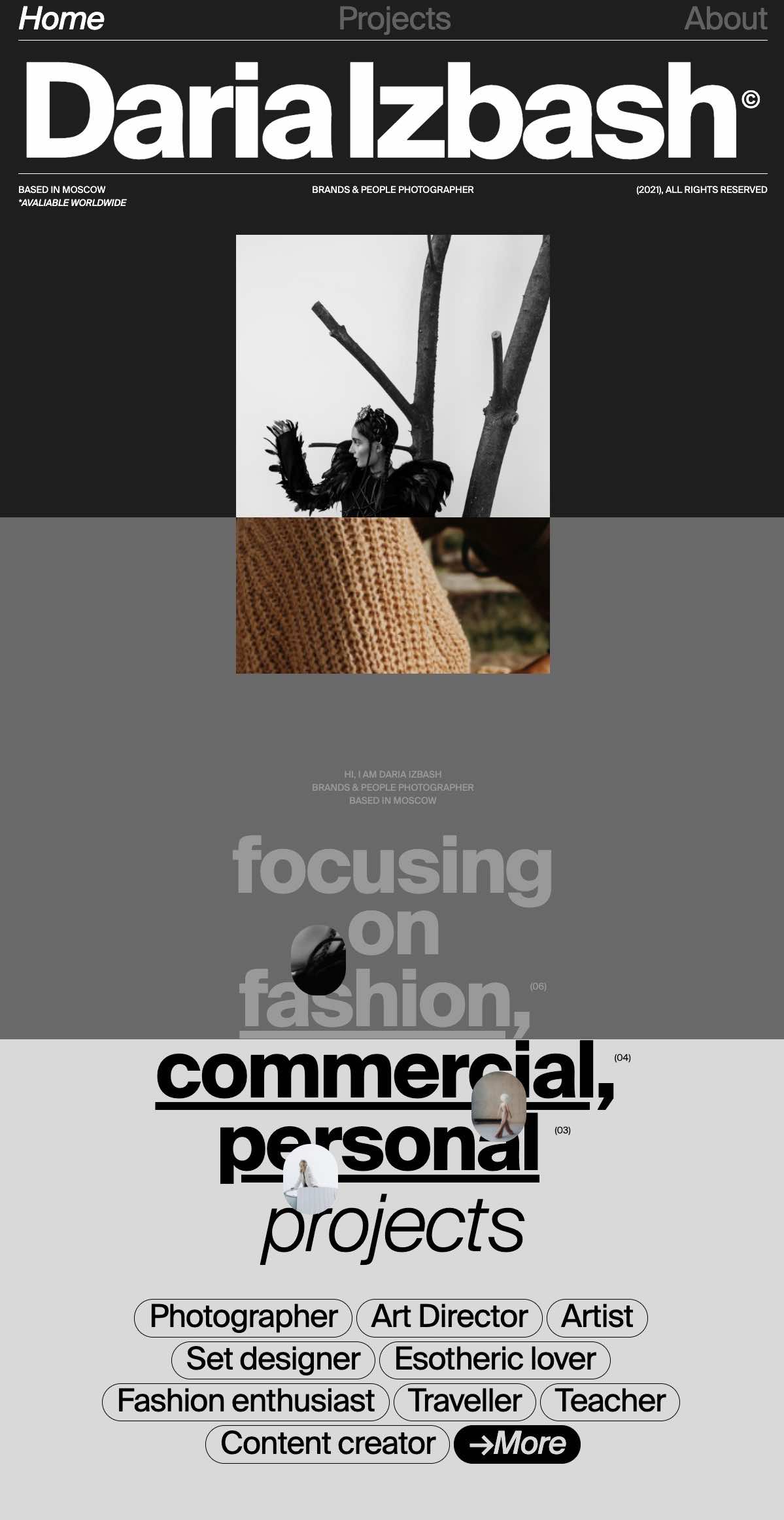 Daria Izbash portfolio screenshot
