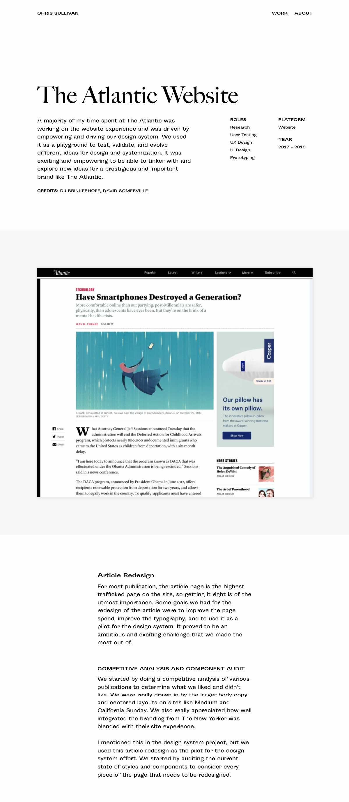 Chris Sullivan portfolio screenshot