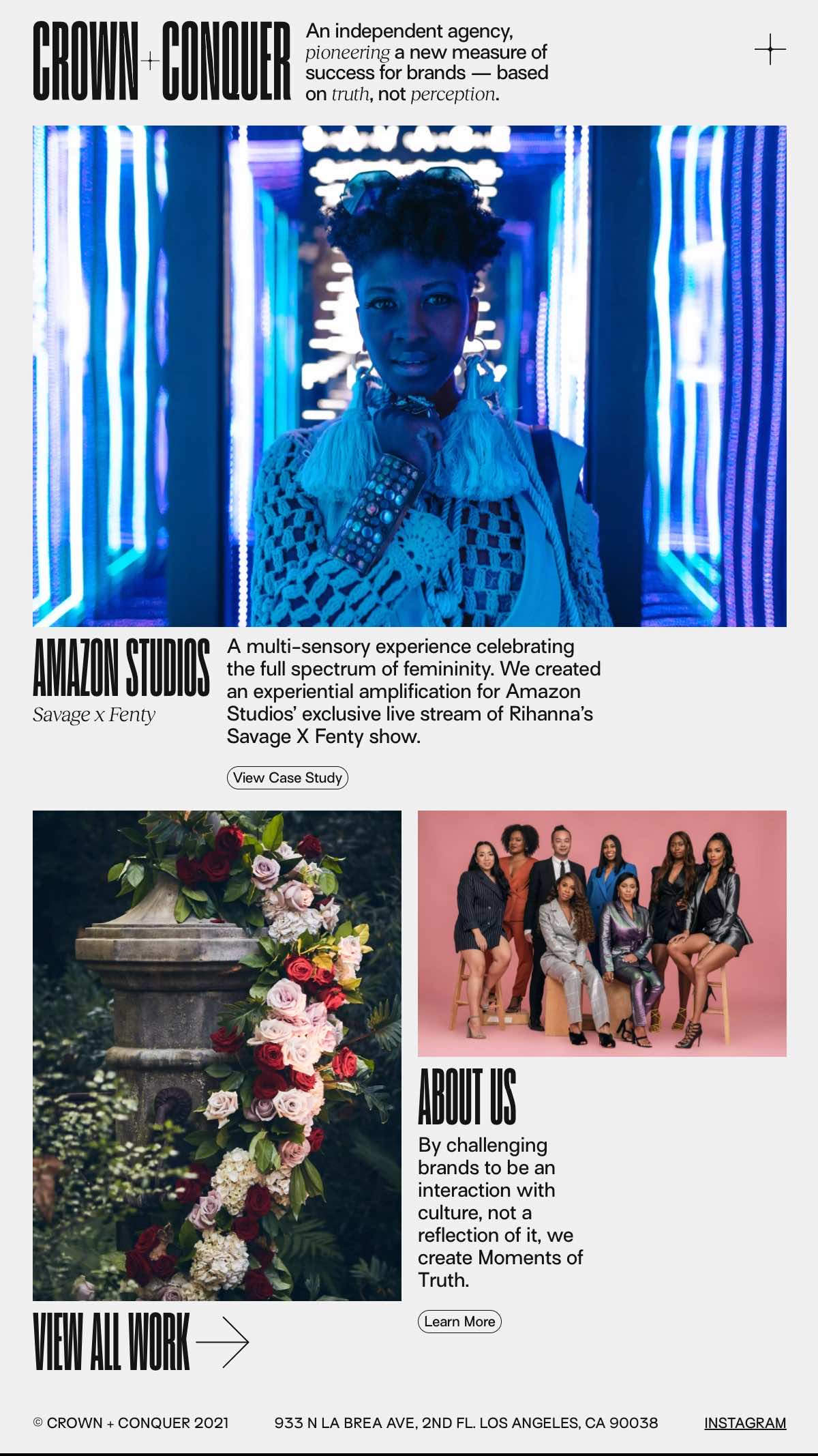 Crown + Conquer portfolio screenshot