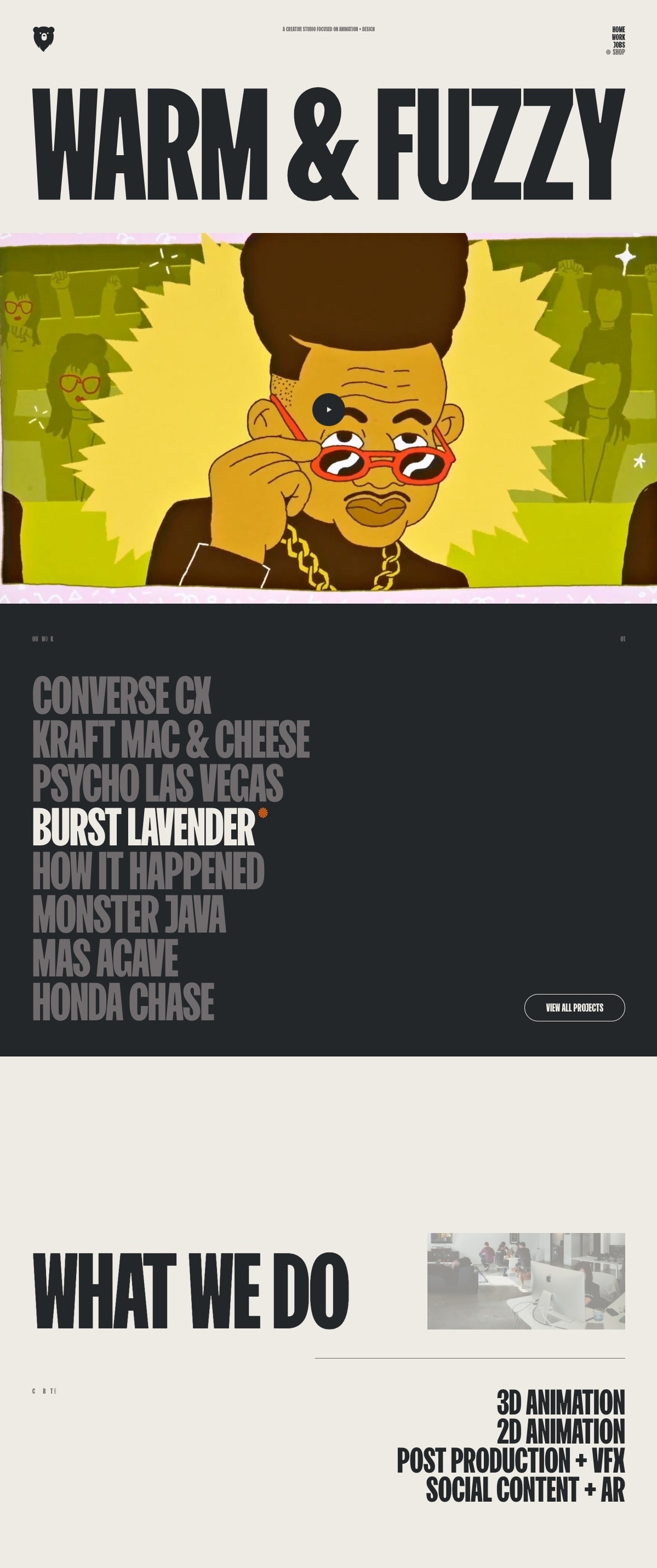 Warm & Fuzzy portfolio screenshot