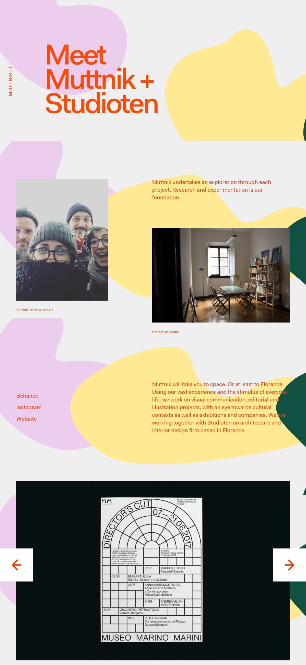 Studio exchange portfolio screenshot