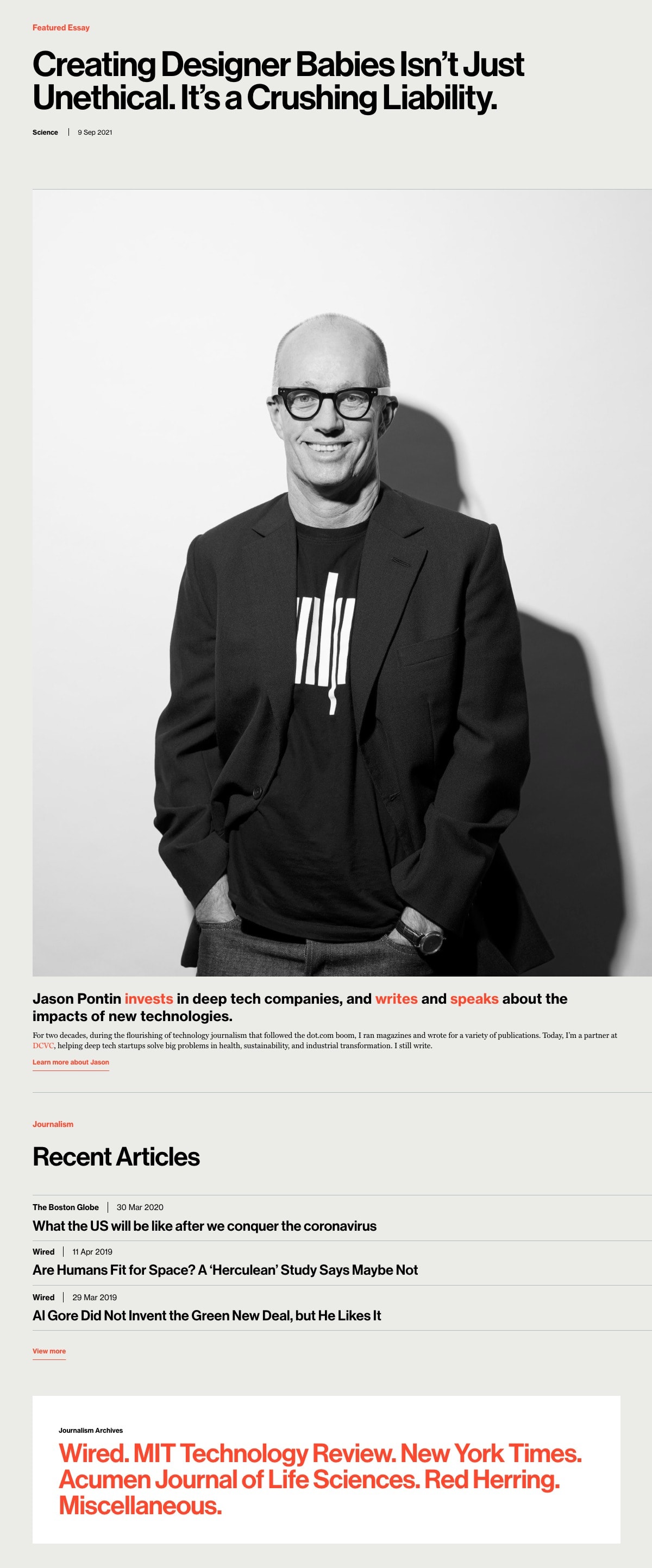 Jason Pontin portfolio screenshot