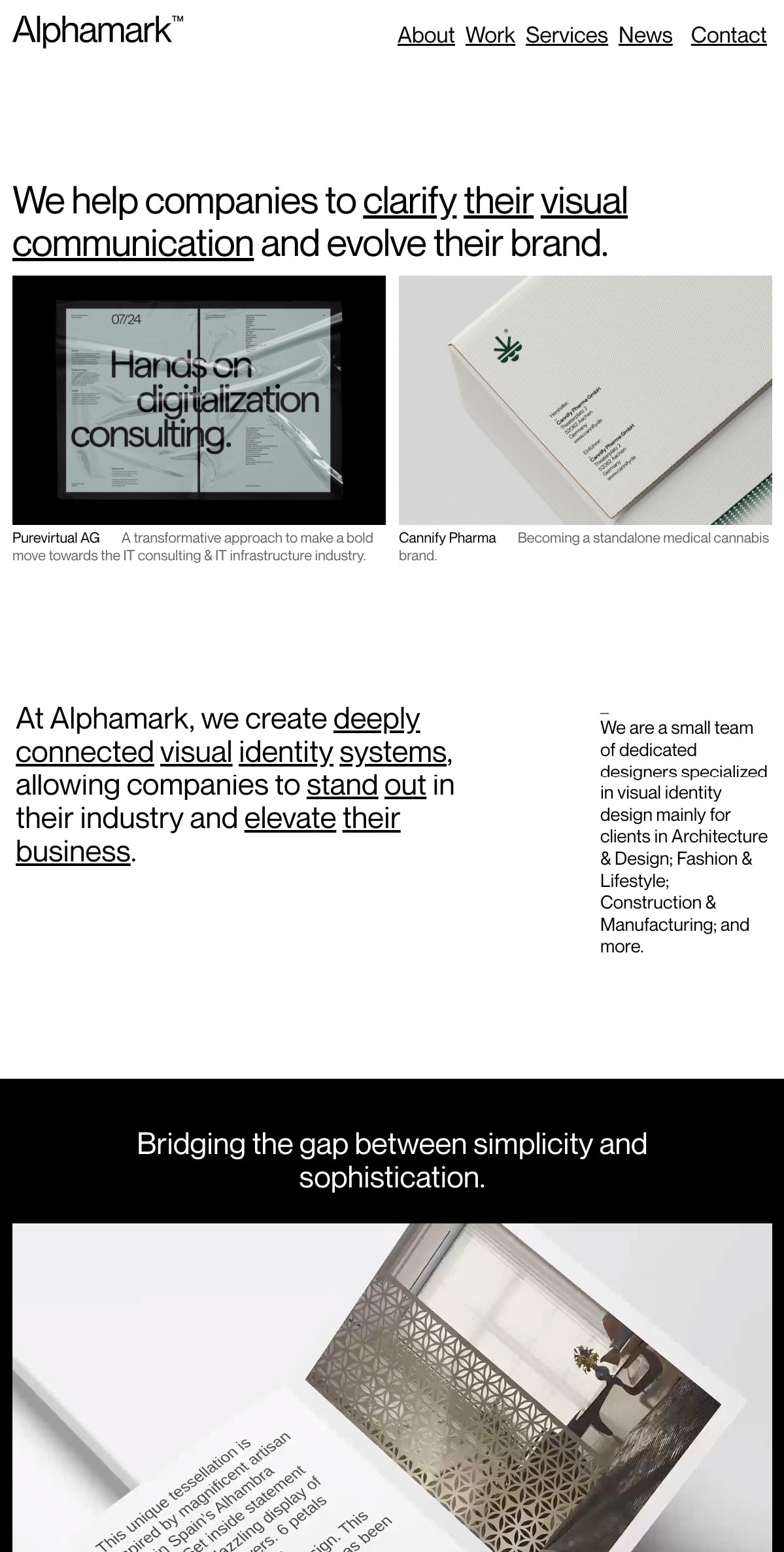 Alphamark portfolio screenshot