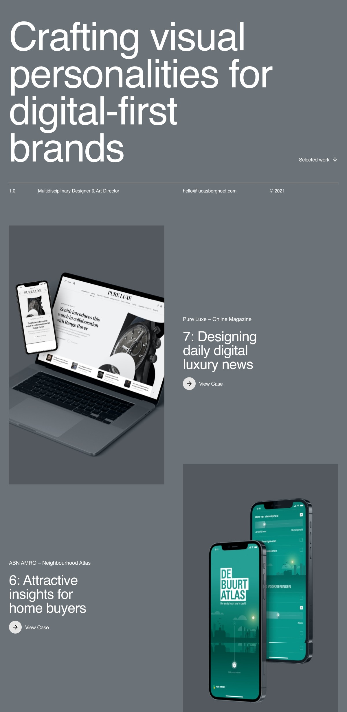 Lucas Berghoef portfolio screenshot