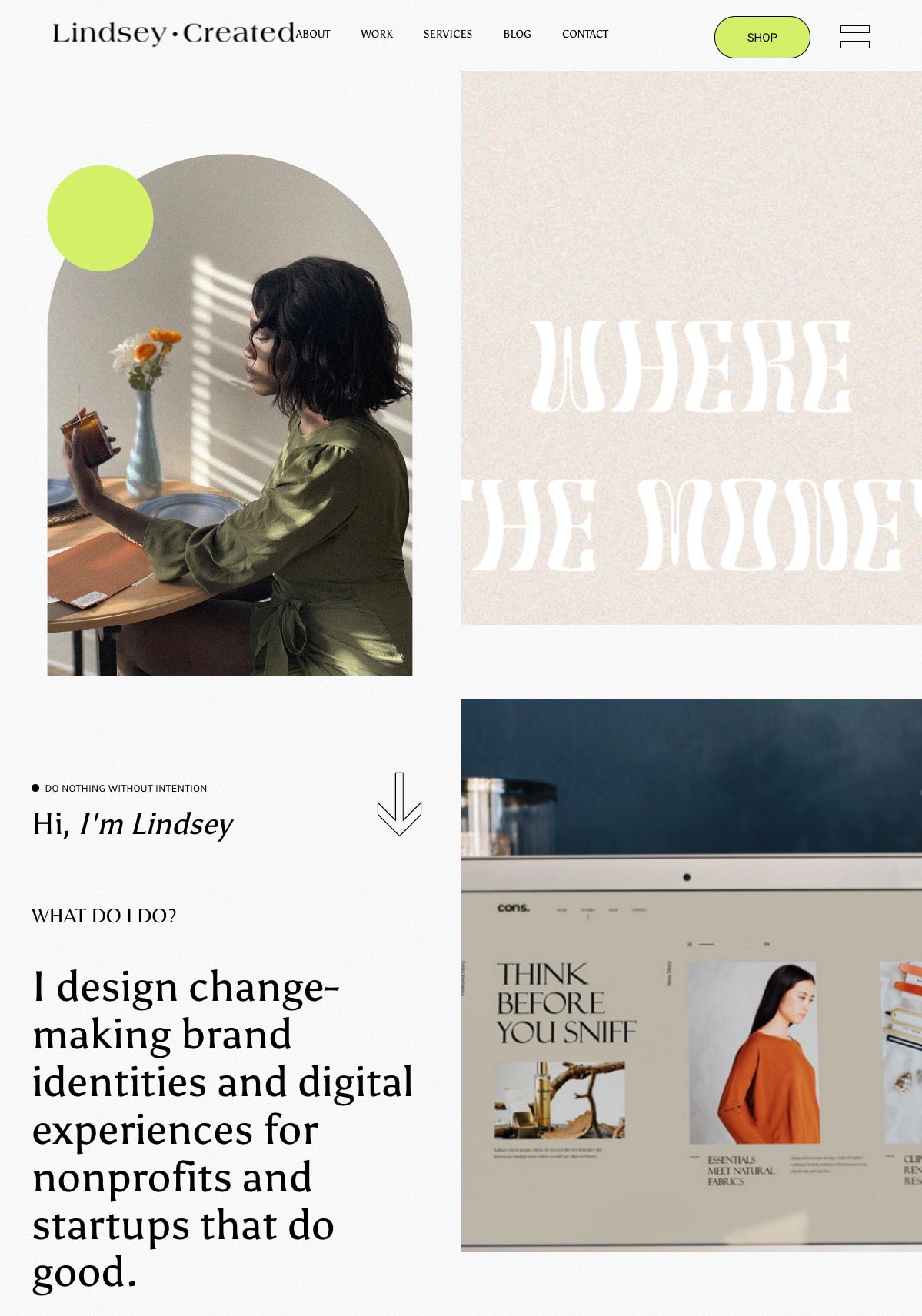 Lindsey portfolio screenshot