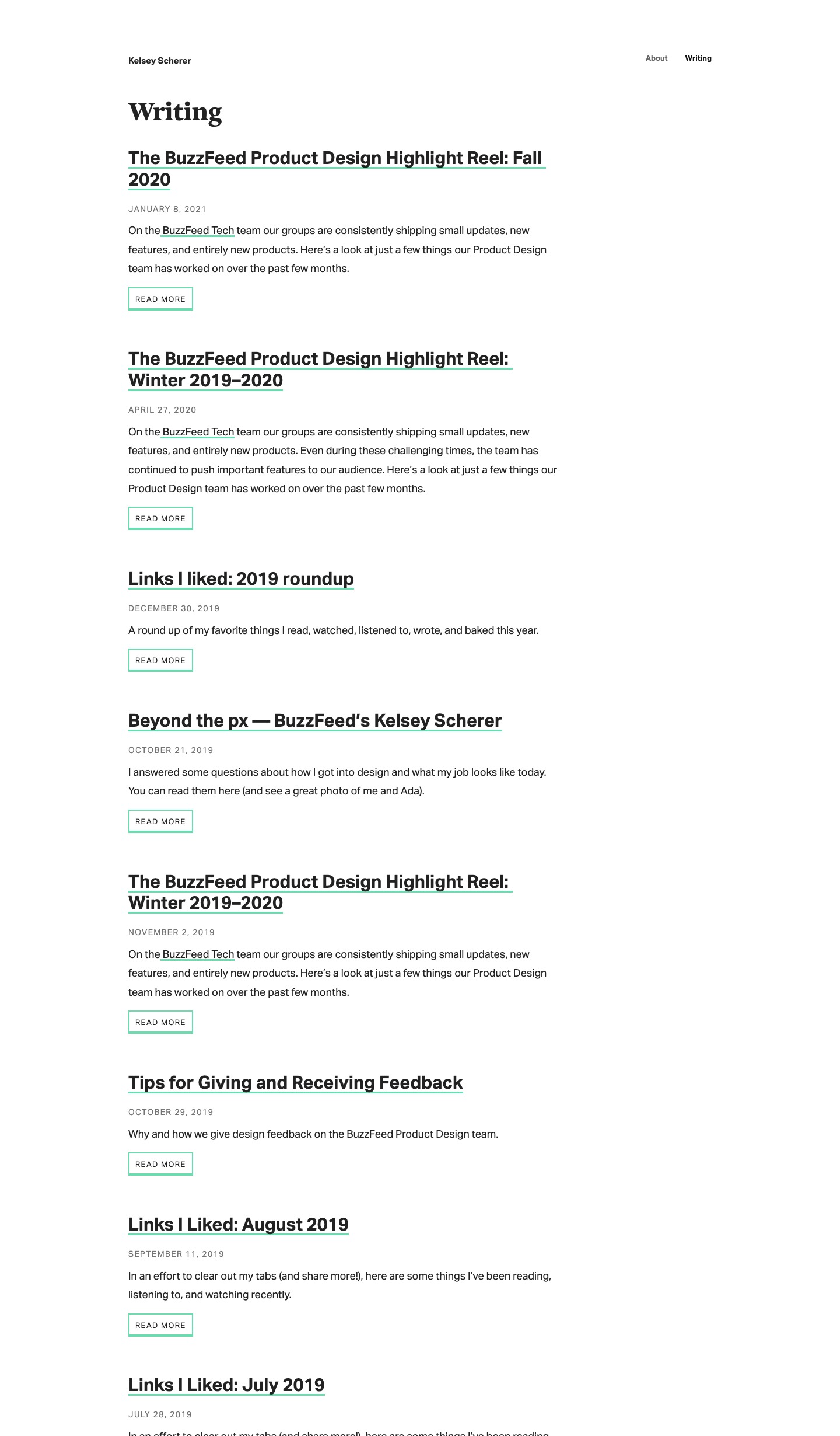 Kelsey Scherer portfolio screenshot