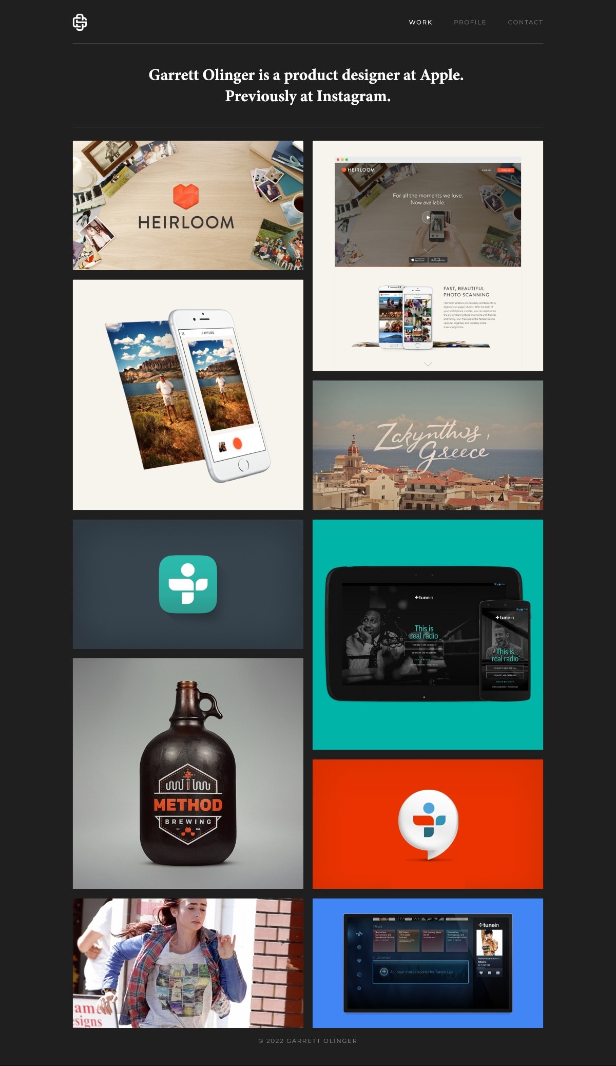 Garrett Olinger portfolio screenshot