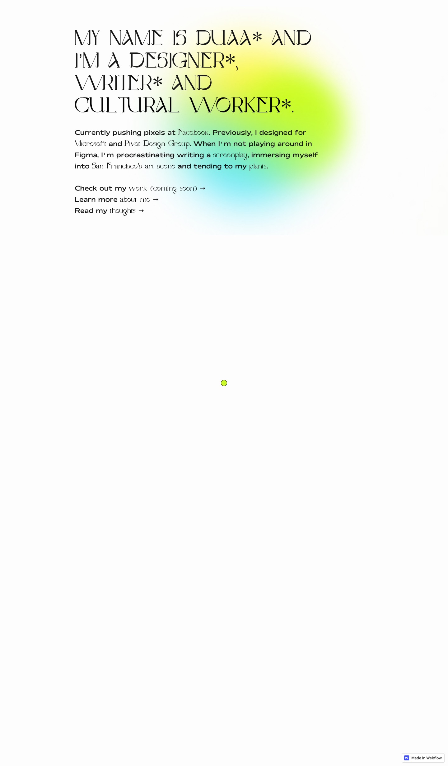 Duaa Zaheer portfolio screenshot