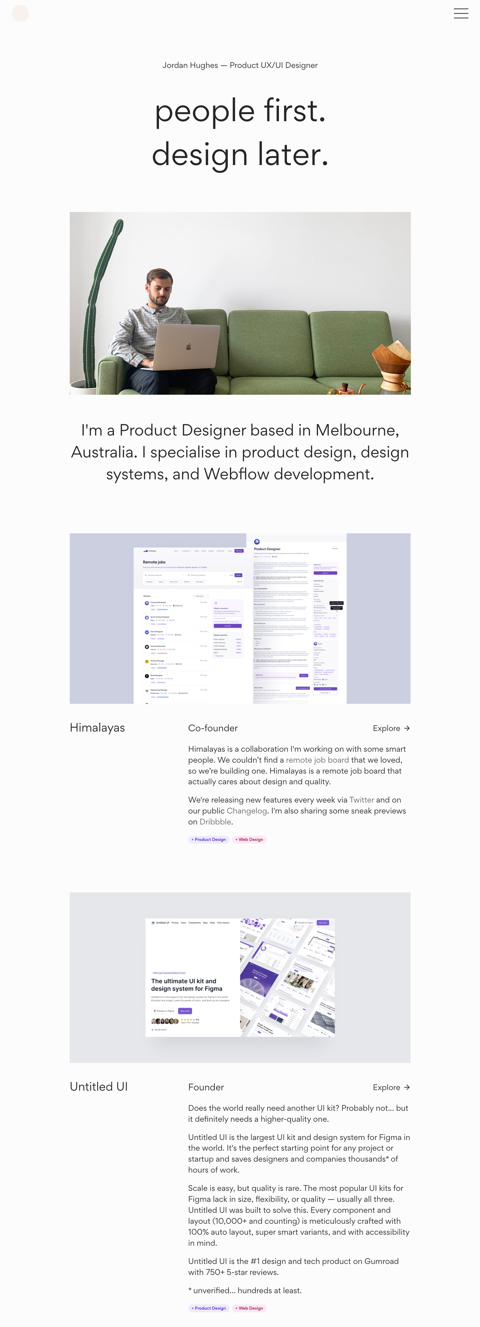 Jordan Hughes portfolio screenshot