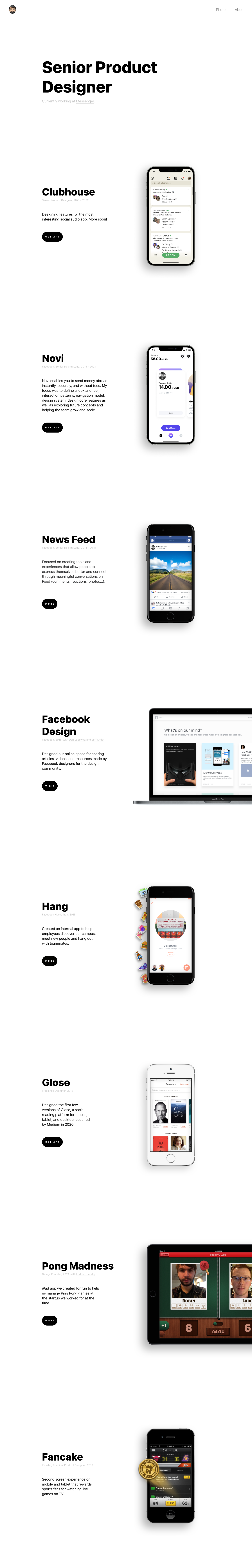 Robin Clediere portfolio screenshot