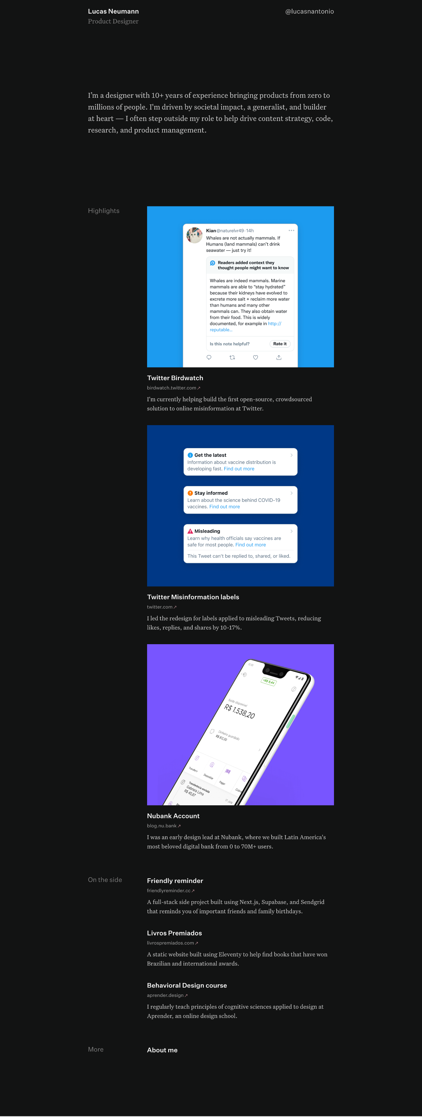 Lucas Neumann portfolio screenshot